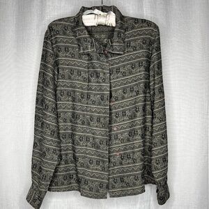 VTG long sleeve button down western floral Shirt